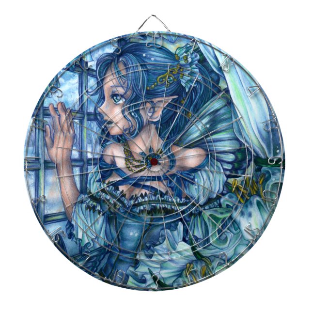 Frost Fairy Girl's View of a Sapphire Winter Dartboard (Front)