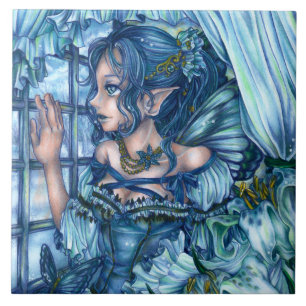 Frost Fairy Girl's View of a Sapphire Winter Tile