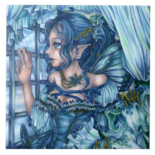 Frost Fairy Girl's View of a Sapphire Winter Tile (Front)