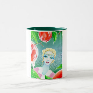 Frost Fairy in the Peach Orchard Two-Tone Coffee Mug