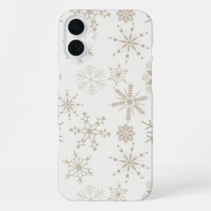 Frost & Flourish Snowflakes – Linen iPhone 16 Plus Case