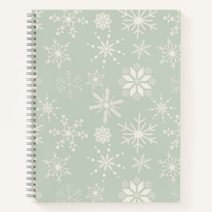 Frost & Flourish Snowflakes – Pale Eucalyptus Notebook