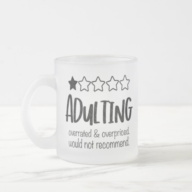 frost glass adulting frosted glass coffee mug (Left)