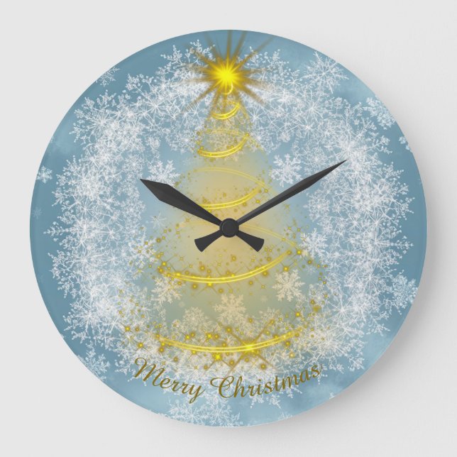 Frost & Glow Holiday Clock – Snowflake Wall Clock (Front)