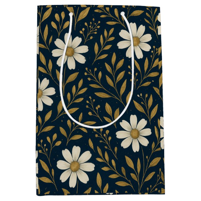 Frost & Gold Daisies Gift Bag (Front)