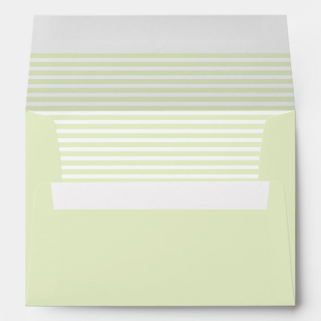 Frost Green and White Striped  Envelope (Back (Bottom))