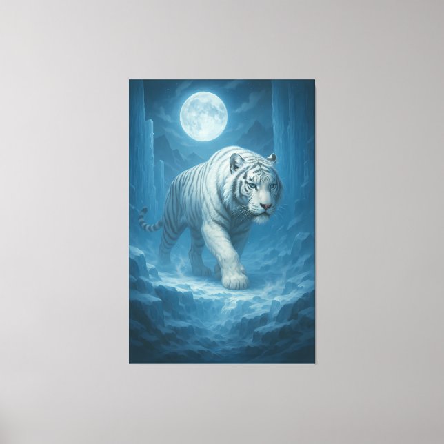  Frost King White Tiger – Majestic Icy Guardian Wa Canvas Print (Front)