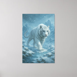 Frost King White Tiger – Majestic Icy Guardian Wal Canvas Print