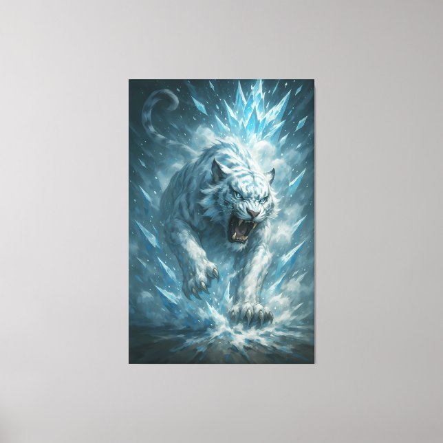 Frost White Tiger – Emperor of the Frozen Realm –  Canvas Print (Front)