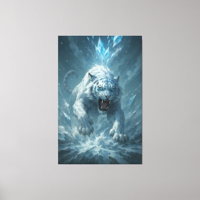 Frost White Tiger – Emperor of the Frozen Realm –  Canvas Print (Front)