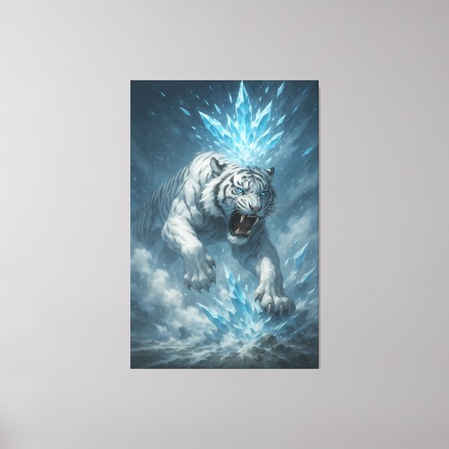 Frost White Tiger – Emperor of the Frozen Realm –  Canvas Print (Front)