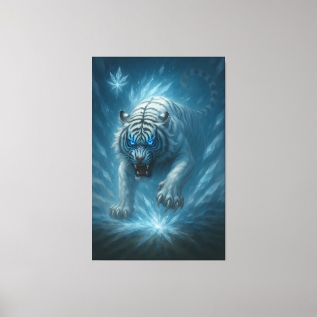 Frost White Tiger – Emperor of the Frozen Realm –  Canvas Print (Front)