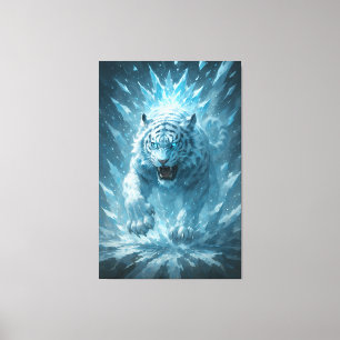 Frost White Tiger – Emperor of the Frozen Realm – Canvas Print