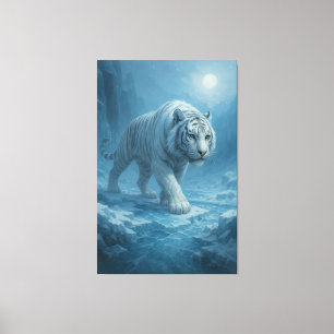 Frost White Tiger Emperor of the Frozen Realm – Canvas Print