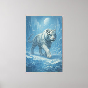 Frost White Tiger Emperor of the Frozen Realm – Canvas Print
