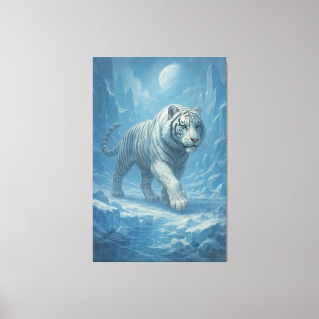 Frost White Tiger | Emperor of the Frozen Realm –  Canvas Print (Front)