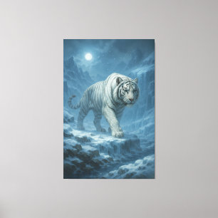Frost White Tiger Emperor of the Frozen Realm – Canvas Print