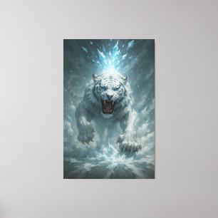 Frost White Tiger – Emperor of the Frozen Realm – Canvas Print