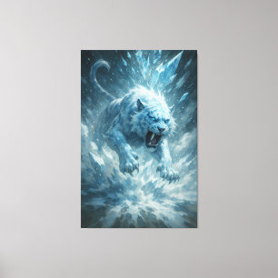 Frost White Tiger – Emperor of the Frozen Realm – Canvas Print