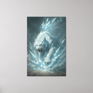 Frost White Tiger – Emperor of the Frozen Realm – Canvas Print