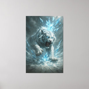 Frost White Tiger – Emperor of the Frozen Realm – Canvas Print