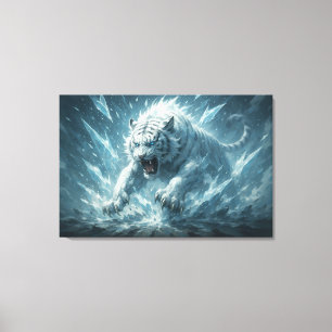 Frost White Tiger – Emperor of the Frozen Realm – Canvas Print