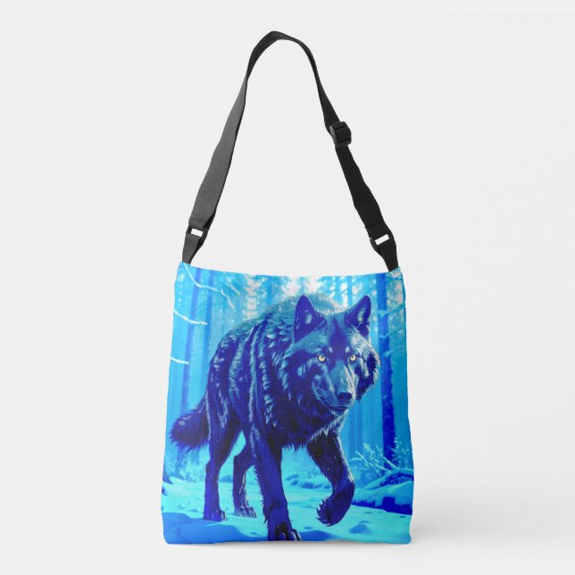 Frost Wolf Crossbody Bag (Back)