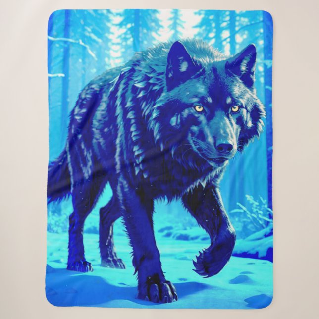 Frost Wolf Sherpa Blanket (Front)