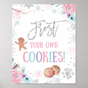 Frost Your Own Cookies Onederland Girl Birthday Poster