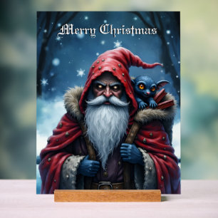 Frostbite Santa & His Mischief Elf.  Acrylic Sign