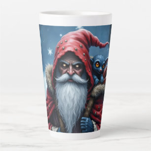 Frostbite Santa & His Mischief Elf. Latte Mug