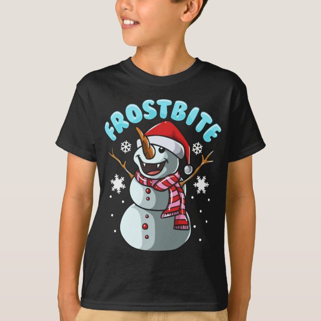 Frostbite Snowman Vampire Christmas Funny Xmas T-Shirt (Front)