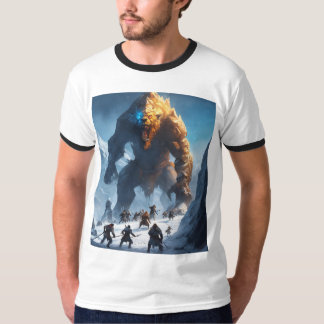 "Frostbound Conquest: Battling Giants" T-Shirt