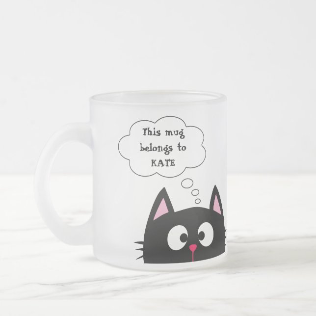 Frosted 10 oz Frosted Glass Mug (Left)