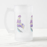 Frosted 16 oz Frosted Glass Mug Greek Fishermen
