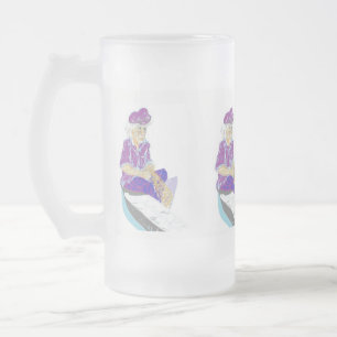 Frosted 16 oz Frosted Glass Mug Greek Fishermen