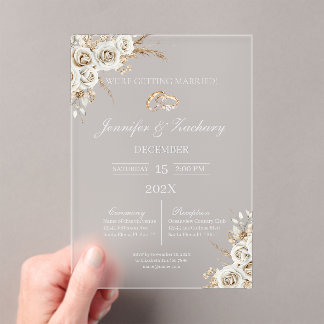 Frosted acrylic boho wedding acrylic invitations