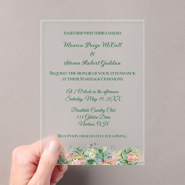 Frosted Acrylic Enchanting Wedding Invitation (Insitu (Handheld))