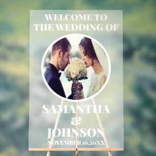 Frosted Acrylic Photo Wedding Welcome Sign