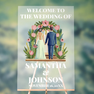 Frosted Acrylic Welcome to Our Wedding Sign