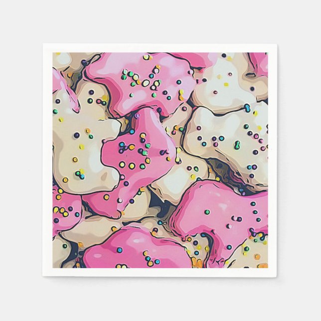 Frosted Animal Cookie Pattern Napkin (Front)