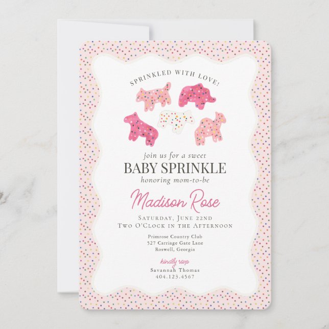 Frosted Animal Cookies Sweet Baby Sprinkle Invitation (Front)