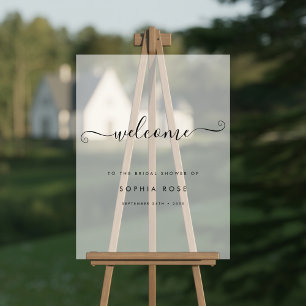 Frosted Any Event Script Bridal Shower Welcome Acrylic Sign