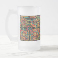 Frosted Aqua "Aztec Dream" 473ml Glass Mug