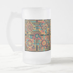 Frosted Aqua "Aztec Dream" 473ml Glass Mug