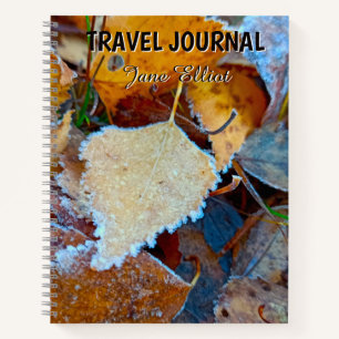 Frosted Autumn Leaves Custom Travel Notebook