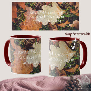 Frosted autumn oak leaves mug