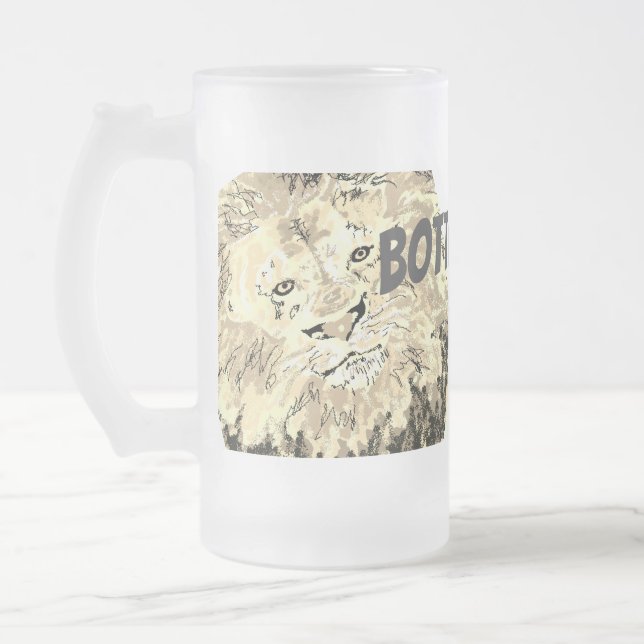Frosted Beer Mug : Bottoms Up .  (Left)