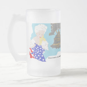 FROSTED BEERMUG : iNDEPENDENCE DAY 4TH OF JULY Glass Beer Mug