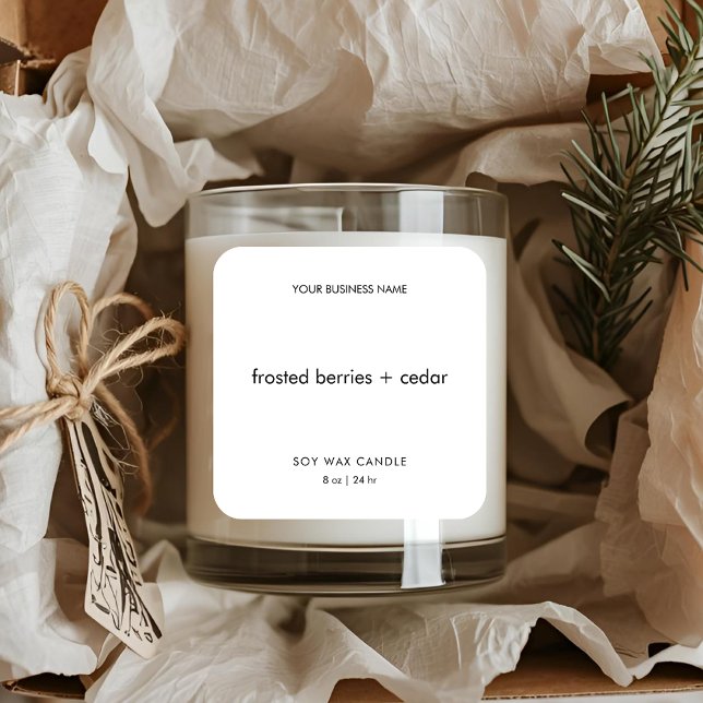 Frosted Berries + Cedar | Minimalist Winter  Square Sticker (Creator Uploaded)